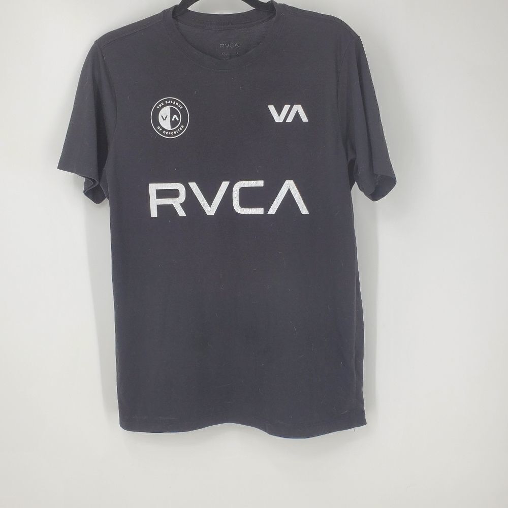 RVCA Graphic Double Side Black Short Sleeve T Shirt